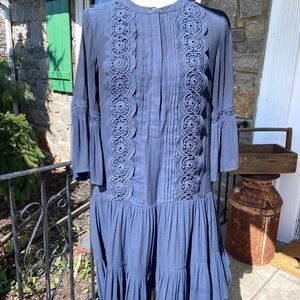 Blue lace tunic dress